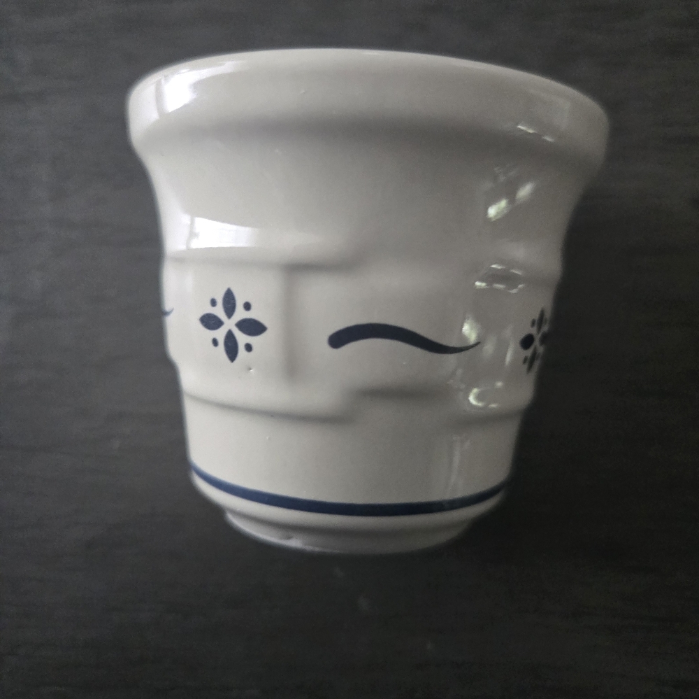 Longaberger Blue Floral Pottery Votive Holder - Picture 6 of 7